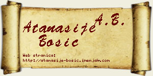 Atanasije Bosić vizit kartica